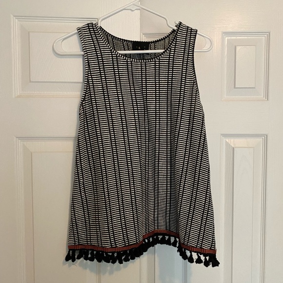 W5 Cream and black tank top - Picture 1 of 4